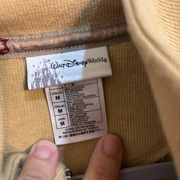 Walt Disney World womens embroidered crest zip up cardigan jacket yellow medium - Picture 4 of 5